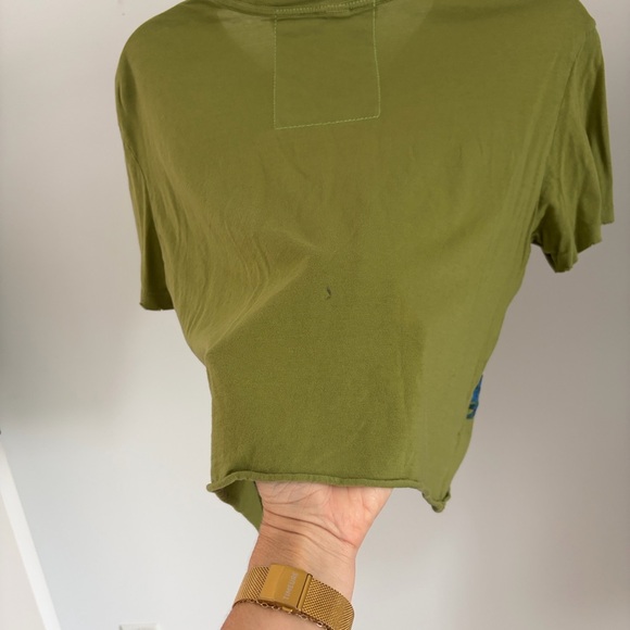 Super Rare Aviator Nation Olive Green Tee with Vibrant Wave Graphic SM - Picture 9 of 10